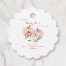 Pink Little Pumpkin Girl Baby Duwer Fevor Tags Geschenkanhänger