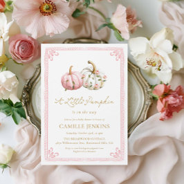 Pink Little Pumpkin Girl Baby Shower Einladung