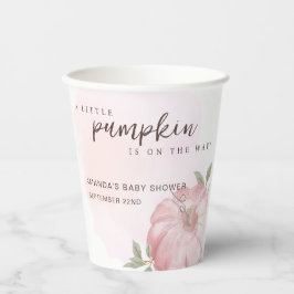 Pink Little Pumpkin Herbst Babydusche Pappbecher