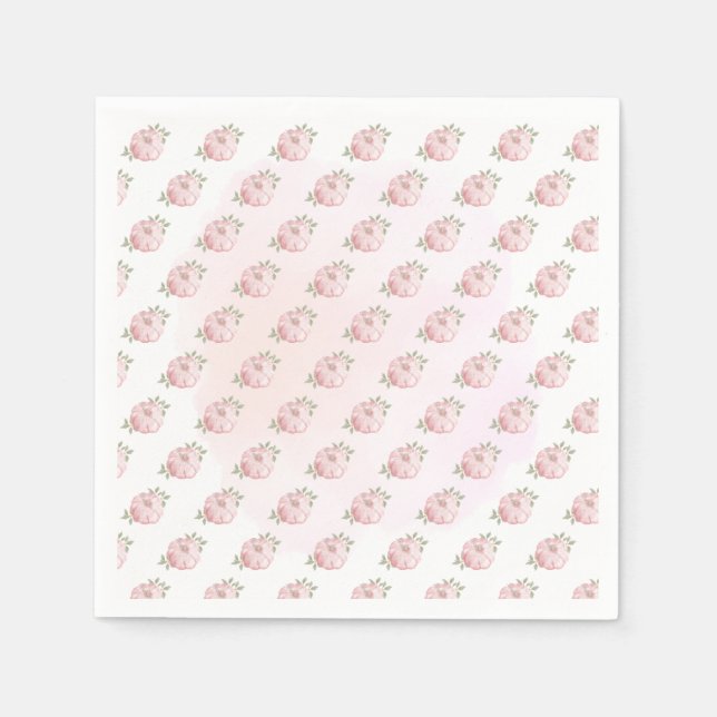 Pink Little Pumpkin Muster Autumn Baby Dusche Serviette (Vorderseite)