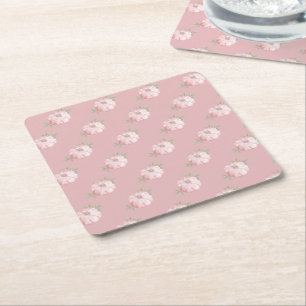Pink Little Pumpkin Pattern Fall Baby Dusche Rechteckiger Pappuntersetzer