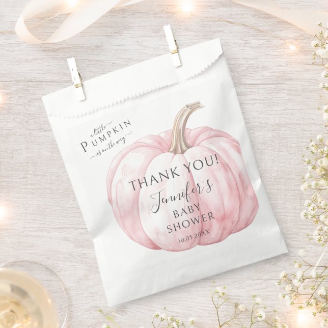 Pink Little Pumpkin Simple Autumn Baby Girl Dusche Geschenktütchen (Ausgeschnitten)