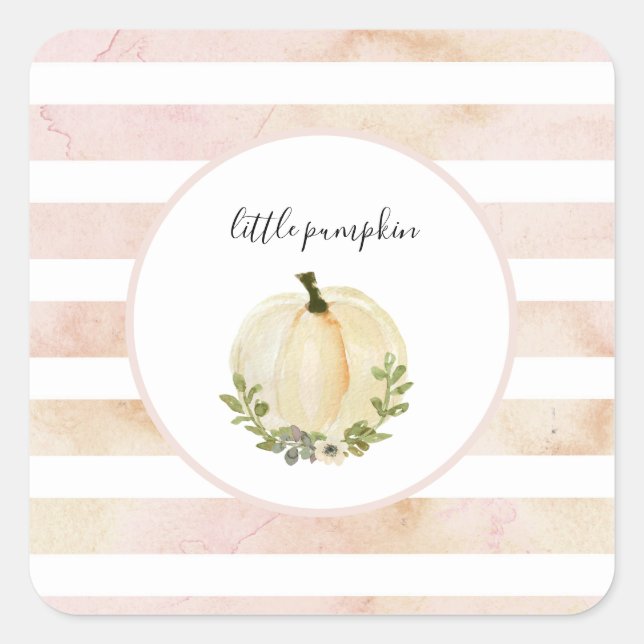 Pink Little Pumpkin Stickers Blush White Pumpkin (Vorderseite)