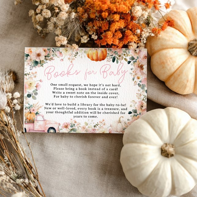 Pink Little Pumpkin Truck Floral Books for Baby Begleitkarte (Pink Little Pumpkin Truck Floral Books for Baby Enclosure Card)
