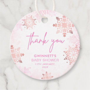 Pink Little Snowflake Girl Babydusche Geschenkanhänger