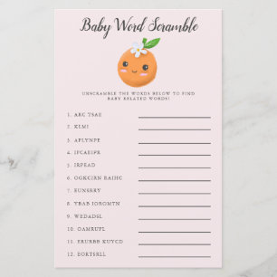 Pink Little Süsse Baby Word Scramble Game