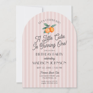 Pink Little Süsse Citrus Geburtstagsparty Einladung
