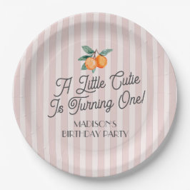 Pink Little Süsse Pastel Citrus Geburtstagsparty Pappteller