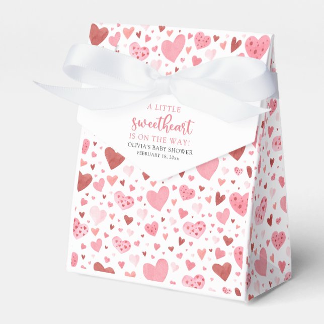 Pink Little Sweetheart Valentine's Day Babydusche Geschenkschachtel (Vorderseite)