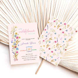 Pink Little Wildblume Baby Girl Dusche Einladung