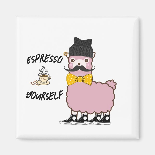Pink Llama Espresso Ihr Lieblingsmagnet Magnet (Vorne)