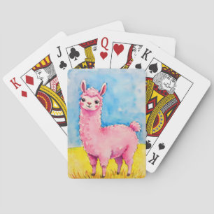 Pink Llama gegen den blauen Himmel Spielkarten