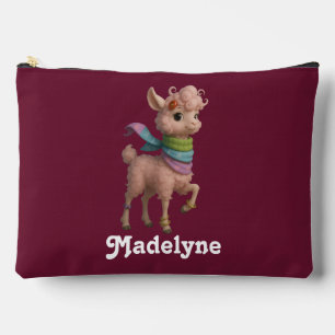 Pink Llama Muster perzonisiert Zubehörtasche