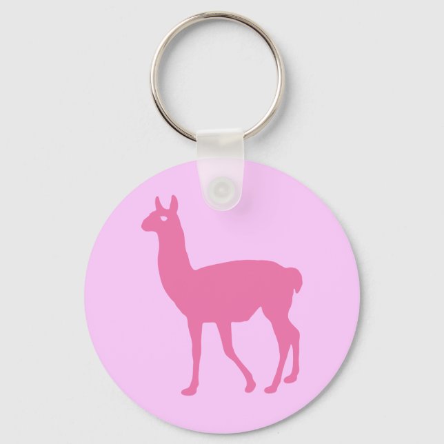 Pink Llama Schlüsselanhänger (Vorderseite)