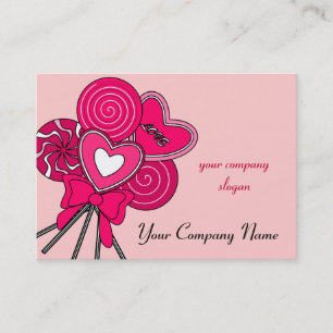 Pink Lollipop Candy Shop Bakery Business Card Visitenkarte