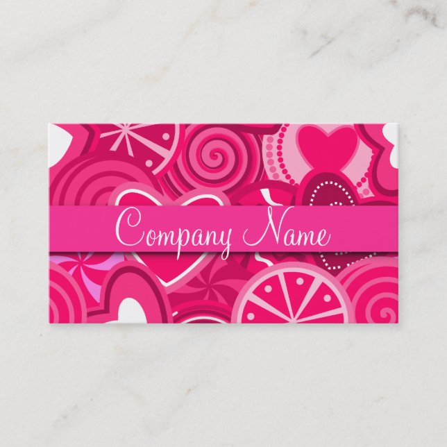 Pink Lollipop Candy Shop Bakery Business Card Visitenkarte (Vorderseite)