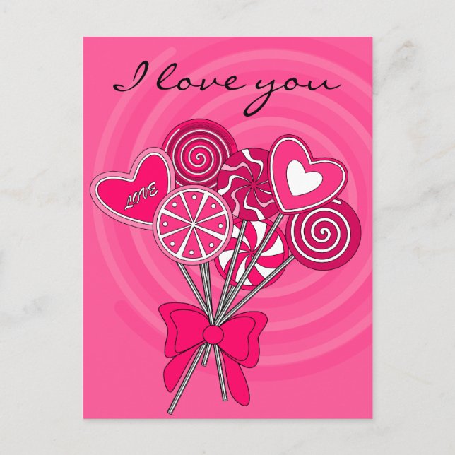 Pink Lollipop Postkarte (Vorderseite)