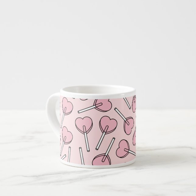 Pink Lollipops, Heart Lollipops, Lollipop Pattern Espressotasse (Vorderseite Links)
