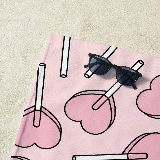 Pink Lollipops, Heart Lollipops, Lollipop Pattern Strandtuch (Beispiel)