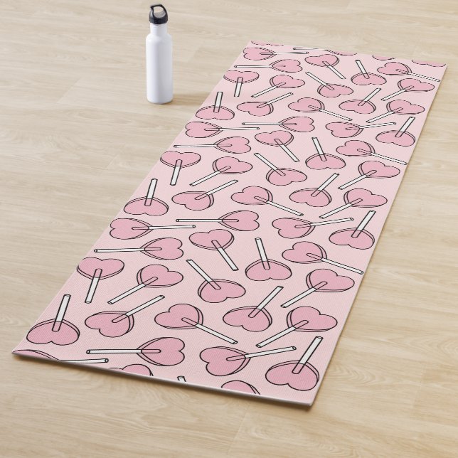 Pink Lollipops, Heart Lollipops, Lollipop Pattern Yogamatte (Beispiel)