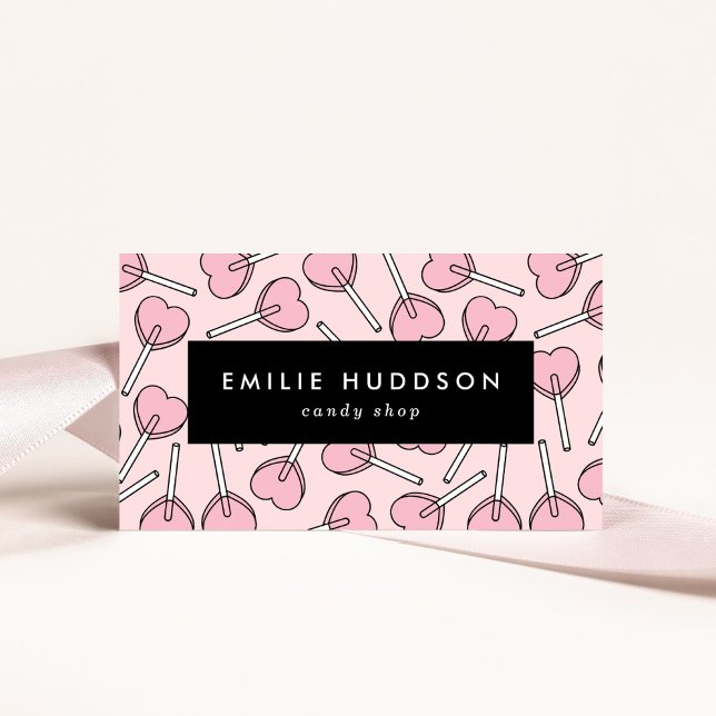 Pink Lollipops, Heart Lollipops, Lolly, Candy Shop Visitenkarte (Von Creator hochgeladen)