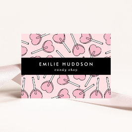 Pink Lollipops, Heart Lollipops, Lolly, Candy Shop Visitenkarte
