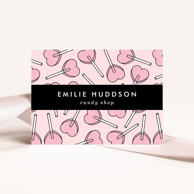 Pink Lollipops, Heart Lollipops, Lolly, Candy Shop Visitenkarte (Von Creator hochgeladen)