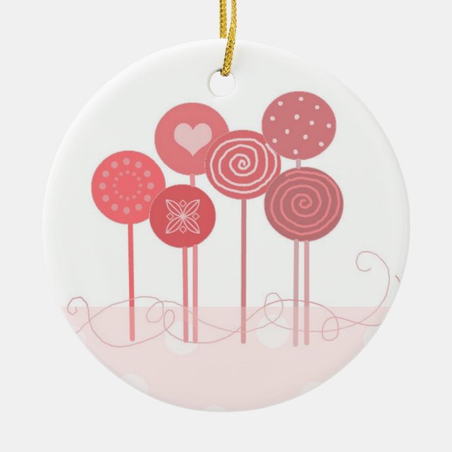Pink Lollipops Keramikornament (Vorne)