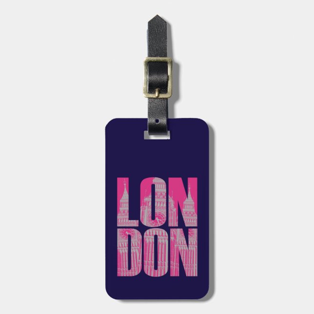 Pink London Gepäckanhänger (Vorderseite vertikal)