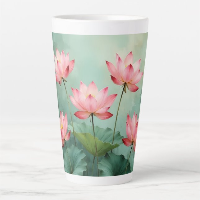 Pink Lotus Artwork  Milchtasse (Vorderseite)