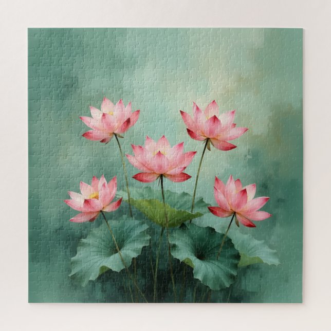 Pink Lotus Artwork  Puzzle (Vertikal)