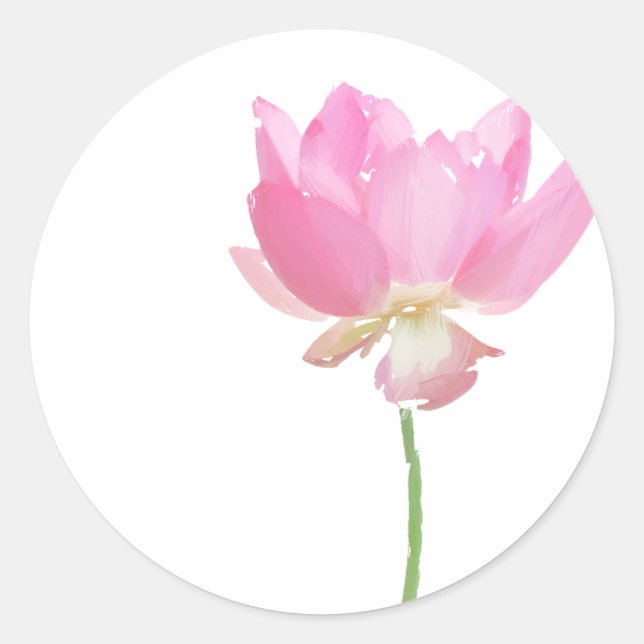 Pink-Lotus-Aufkleber Runder Aufkleber (Vorderseite)