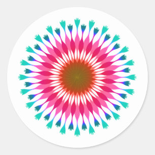 Pink Lotus Blume Blue Wedding Runder Aufkleber