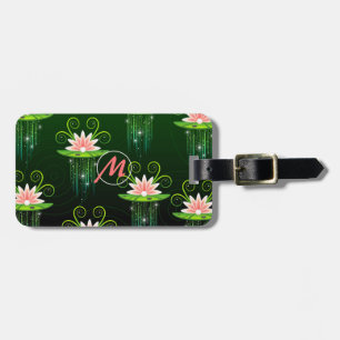 Pink Lotus Blume Green BG Gepäck personalisieren Gepäckanhänger