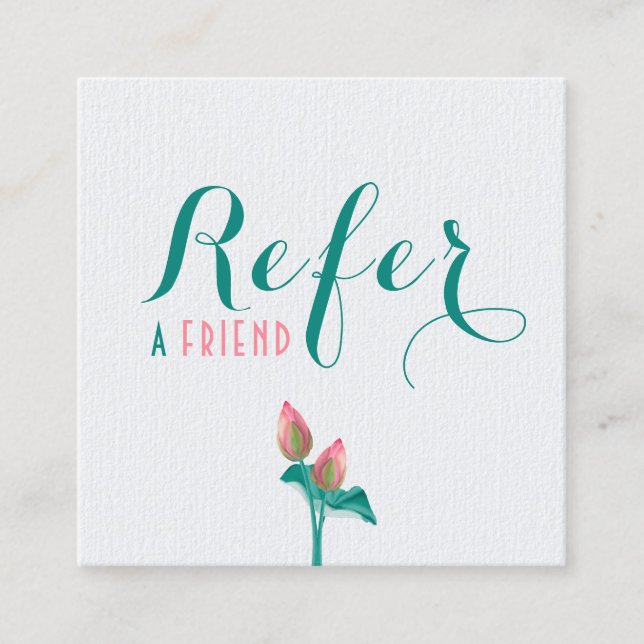 Pink Lotus Blume Minimalistischer Holistischer The Empfehlungskarte (Vorderseite)