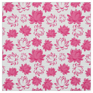 Pink Lotus Blume Muster Stoff