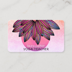 Pink Lotus Blume Yoga Meditation Lehrer Visitenkarte