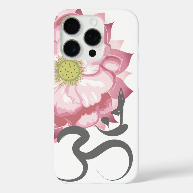 Pink Lotus Blume Yoga & Zen Calligraphy Om Om Case-Mate iPhone Hülle (Rückseite)