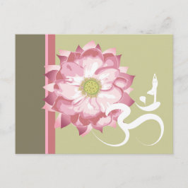 Pink Lotus Blume Yoga & Zen Calligraphy Om Om Postkarte