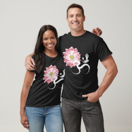 Pink Lotus Blume Yoga & Zen Calligraphy Om Om T-Shirt