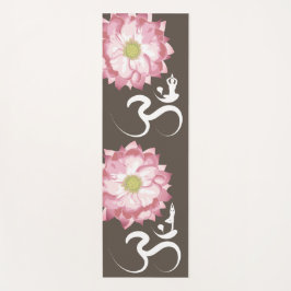 Pink Lotus Blume Yoga & Zen Calligraphy Om Om Yogamatte