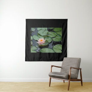 Pink Lotus Blume Zen Garden Wandteppich