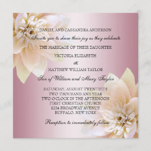 Pink Lotus-Blüten-Hochzeit Einladung