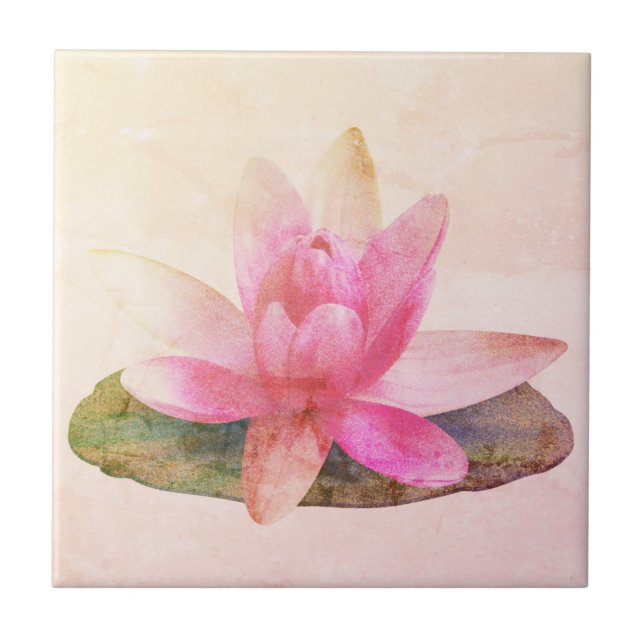 PINK LOTUS BUD KERAMIK TITEL FLIESE (Vorderseite)