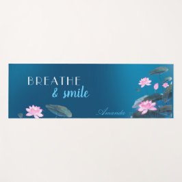 Pink Lotus Floral ACHTUNG Name Dark Blue Y Yogamatte