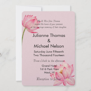 Pink Lotus Floral Wedding Einladung