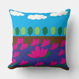 Pink Lotus Flower Garden Kissen