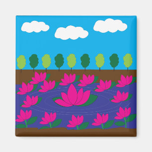 Pink Lotus Flower Wasser Garten Magnet