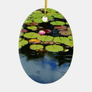 Pink lotus in Rain Keramikornament