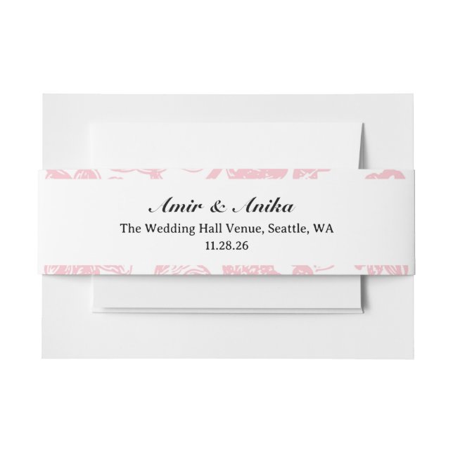 Pink Lotus Lanterns Indian Wedding Mail Envelope Einladungsbanderole (Vorderseite Beispiel)